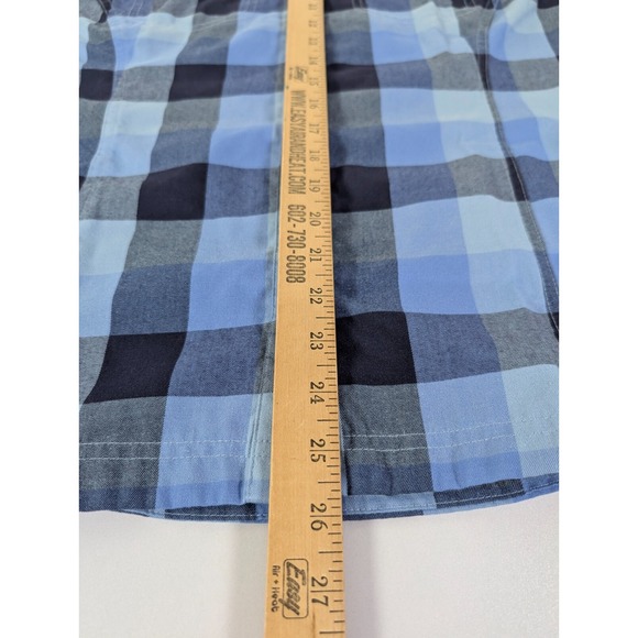 Columbia Blouse Womens Medium Shirt Blue Plaid Pockets Long Sleeve Outdoor - Picture 10 of 11